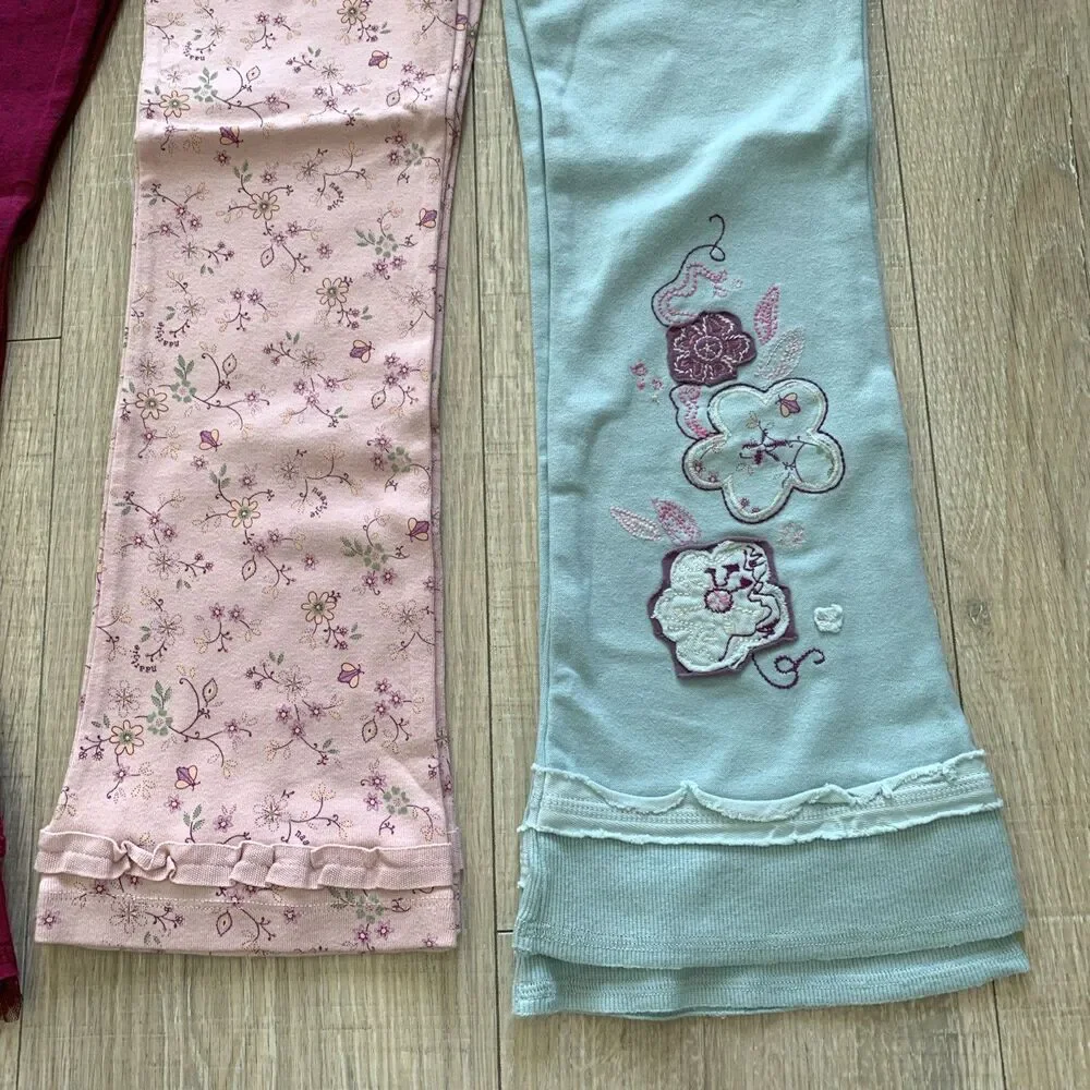 Lot 5 pc Naartjie Top Long Sleeve Shirt Pants Leggings Blue Purple Girls Size 6